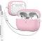 MHYALUDO per AirPods Pro 2 Custodia Case (2023/2022,cavo USB-C/Lightning), Compatibile con Airpods Pro Custodia, Colore Macaron giovanile con kit di pulizia,Rosa/Bianco