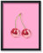 Poster Master Kirsch-Discokugel-Druck, Retro-Kirschen-Poster, Obstkunst, rosa adrettes Disco-Wanddesign, schicke Boho-Kunst, tolle Wanddekoration für Bar oder Nachtclub, 20,3 x 25,4 cm, ungerahmt