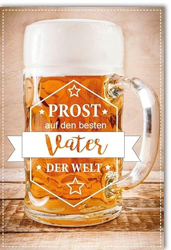 Karte zum Vatertag Prost auf den besten Vater der Welt - mit Umschlag