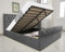 Generic King Size 5ft Ottoman Bed Frame with Mattress, Dark Grey Velvet Upholstery, Gas-Lift Mechanism, Space Saving, Solid Construction, With Headboard