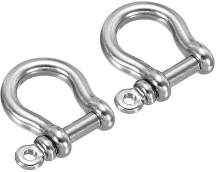 PATIKIL D-Ring Schäkel, 2 Stück 5/16 Zoll Innenbreite Edelstahl U-Form Kleiner Schäkel für DIY Lederhandwerk Ersatz