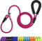 MEKEET 6Ft Rope Dog Lead for Large Dogs - 1.8m Training Lead for Dogs with Soft Padded Handle, Hot Pink Slip Leads for Dogs, Slip-On Design with No Collar or Harness Needed