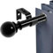 Bastone Tenda Bastoni Tende Per Interni Asta Per Tende Bastoni Per Tende Allungabili,Bastoni Tenda Con Terminali Rotondi e Staffa Per Camera Da Letto e Soggiorno Finestre 70-176 Cm Nero