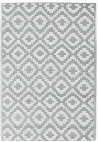 vidaXL Outdoor Teppich, Gartenteppich Beidseitig, Balkonteppich Terrassenteppich UV-beständig, Läufer Teppich für Balkon Terrasse, Grau 160x230cm PP