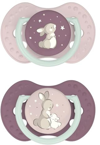 Difrax LOVI - Dynamischer Schnuller für Babys - Leuchtender Schnuller - 18+ Monate - Mädchen - Leicht anzunehmen, BPA-frei, Entwickelt in Zusammenarbeit mit medizinischen Experten.