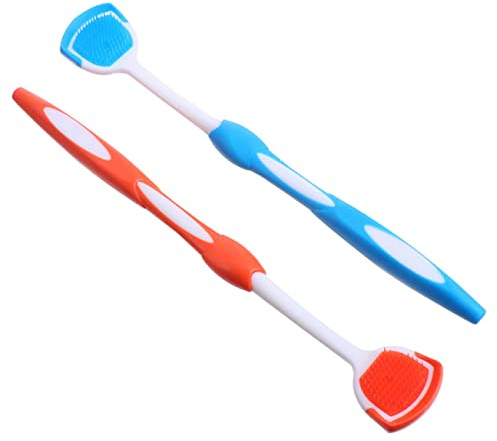 FRCOLOR 2pezzi Spazzolino Per Lingua Raschietto Per Rivestimento Linguale Strumenti Per Pulizia Della Lingua Per Uso Domestico