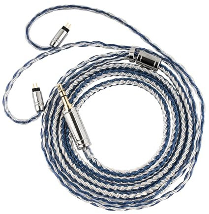 Linsoul Tripowin C-01 IEM Cable, 16 Núcleos Híbrido de Cobre-Plata Cable de auriculares, OFC y Cobre plateado HiFi Cable de repuesto para auriculares con cable (2Pin, 4.4mm)