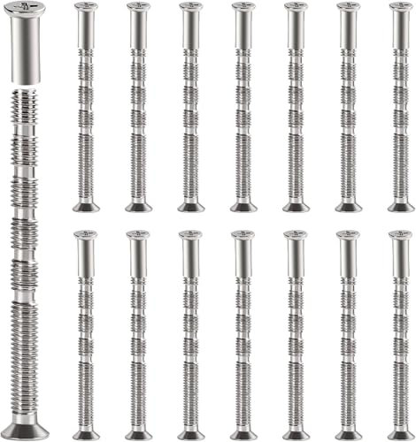 M5 Verbindung Schrauben mit Hülsen, Hülsenschrauben Vernickelter Stahl Verbindungsschrauben, mit Hülsen Abreißschraube für Türgriff, Schubladen,Schrank,Schlüsselloch, 15 Stück