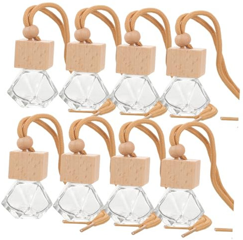 TINEASUR 10stücke Leere Diffuserflaschen Für Transparente Parfümflasche Mit Braunem Schnur-hänger Für Ätherische Öle Und Duftstoffe Zur Luftreinigung Und Dekoration Im Fahrzeug