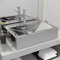 ShGaxin Lavabo con rebosadero, Lavabo sobre Encimera, Lavabo Baño, Muebles De Baño, Mueble Lavabo, cerámica Plateado 60x46x16 cm