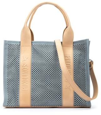Pikolinos Alcudia Leather Tote Bags for Women, denim