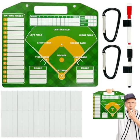 Magnetische Softball-Pinnwand für Unterschlupf, magnetische Baseball-Notizen für Trainer, trockenes Löschen Baseball-Board für Unterschlupf - Wiederverwendbare Softball-Coaching-Tools, Werkzeuge d