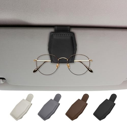 2 Pack Magnetic Sunglasses Holder for Car Visor - Secure Clip with Universal Fit for Most Glasses, Non-Slip Design & Compact Storage Accessory (Black)