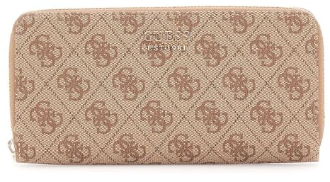 GUESS Brenton SLG Large Zip Around Wallet L Latte Logo