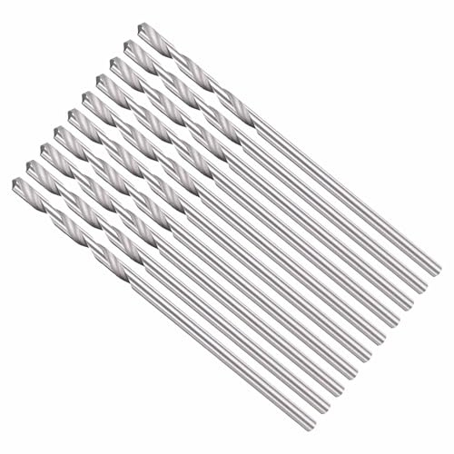 CoCud Drill Bit 1.6mm Cutting Diameter 4241 HSS for Wood 10-Pieces | 118° Cutting Angle Uncoated Bright Versatile Jobber Bits - (Applications: for Drilling Plastic Wood Soft Metal)