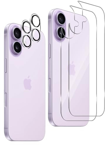 LiiLaa Rückseite Schutzfolie für iPhone 17 für Panzerglas, [2+2 Stück] 9H Härte Gehärtete Glas Schutz Folie und Kameraschutz, HD Klar Anti-Kratzer Schutzglas Hinten