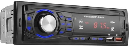 Autoradio Bluetooth 1 DIN con Chiamate in Vivavoce e Telecomando | Stereo Auto con 2 Porte USB, Vivavoce Bluetooth, Radio FM, Supporto MP3 via USB/SD/AUX, Autoradio per auto 12V