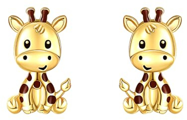 DAYLINLOVE Giraffe Ohrstecker 925 Sterling Silber Giraffe Schmuck Geschenke für Frauen, Mütter, Freunde und Giraffenliebhaber