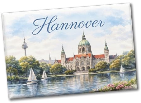 Hannover Kathedrale Segelboote Souvenir Souvenir Magnet Lustiger Sammelmagnet für Kühlschrank oder Büro