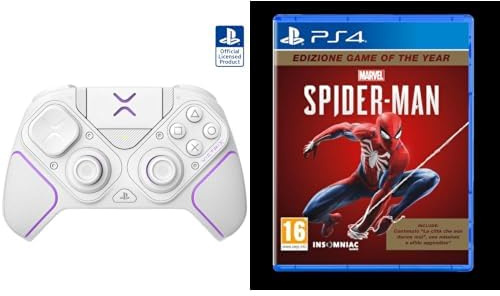 PDP Victrix Pro BFG Wireless Gaming Controller PlayStation 5/PS5/PS4/PC Modular Gamepad Remappable Buttons Customizable Triggers/Paddles/D-Pad PC App Bianco + Marvel's Spider-Man GOTY PS4