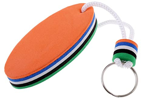 Fenteer Schwimmender Schlüsselanhänger in Surfbrett-Form, Wasserschwimmer, Marine, Segelboot, Posen, Grün & Orange, 8 x 3,5 cm
