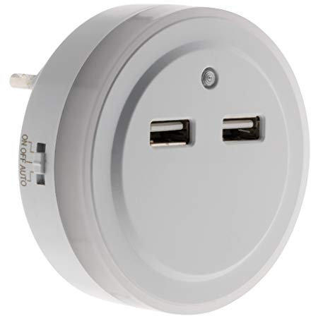 Otio Veilleuse LED Automatique avec 2 Ports USB