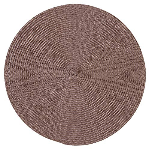 Haus und Deko Tovaglietta Polypro effetto rafia, rotonda, ca. 35 cm, Ø cioccolato, lavabile