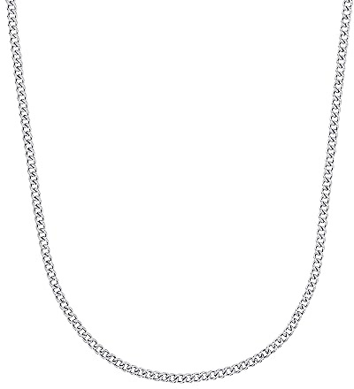 Amor Halskette Edelstahl Unisex Damen Herren Halsschmuck, 50 cm, Silber, Kommt in Schmuck Geschenk Box, 2017857