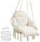SONGMICS Hanging Chair, Hammock Chair with Large, Thick Cushion, Boho Swing Chair for Bedroom, Patio, Balcony, Garden, Holds up to 264 lb, Accessories Included, Cream White UGDC042M01
