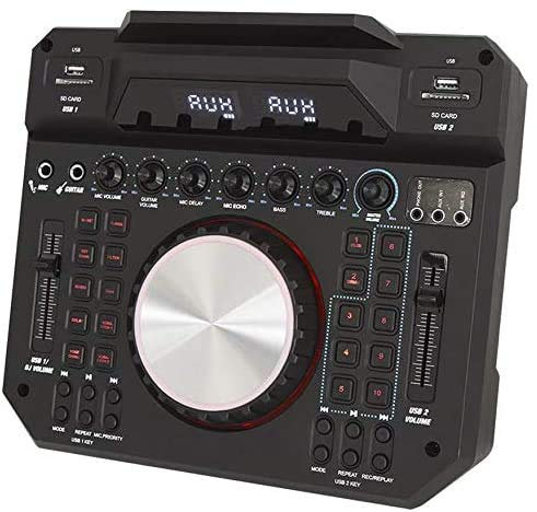 MIXER BLUETOOTH 2 CANALI CONSOLE DJ DOPPIO LETTORE USB + MANOPOLA SCRATCH + DISPLAY