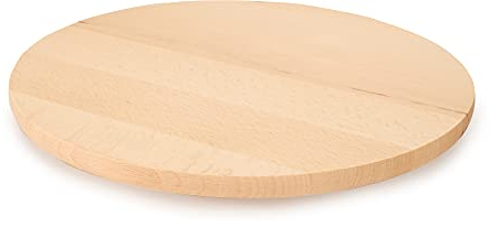 EVERYJOY drehbare Servierplatte aus Buchenholz Rundes Drehbrett Servierteller (Braun, 30 cm)