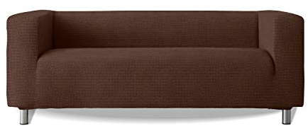 Milica Elastischer Sofabezug, kompatibel mit Klippan 2-Sitzer-Sofa von IKEA und ähnlichen | für hohe Armlehnen | waschbarer und dekorativer Stoff | warmes Braun für gemütliche Umgebungen