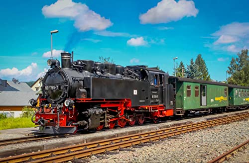 HANSEPUZZLE 108333 - Lokomotive Puzzle 500 Teile | Fortbewegung Mit Hochwertiger Aufbewahrung: Kartonbox Und Wiederverschließbarem Beutel | Maße: 46 x 30 cm