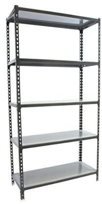 Simonrack Schwerlastregal, Lagerregal, 200x100x40 cm, Metallregal, Kellerregal, Biegestelle 180 kg, 5 Fachböden, Anthrazit/Verzinkt - Simonclick