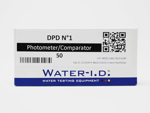 WATER-I.D. - DPD No.1 Tablets | Accurate Chlorine Measurement | Compatible with PoolLab 1.0 & 2.0 Photometers | Swimming Pools & Spas | Pack of 50, DPD