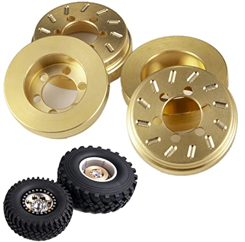 Runup 4 Stück Messing RC Innenrad Gewicht Stapel Gegengewicht für 4,8 cm/5,6 cm Beadlock Räder Felgen Axial SCX10 90046 TRX4 TRX6 1/10 RC Crawler Auto