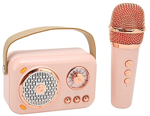 Máquina de Karaoke para Niños en Casa, Altavoz Portátil Bluetooth con Micrófono, Máquina Portátil de Altavoces con Micrófonos de Karaoke de Mano, para Niños y Adultos