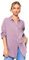 SASSYCLASSY Oversize Musselin Bluse Damen Langarm - Oversized Freizeit Look - Hemdbluse lang aus Baumwolle mit V Ausschnitt - Long-Bluse One Size (Gr. 36-48) Violett