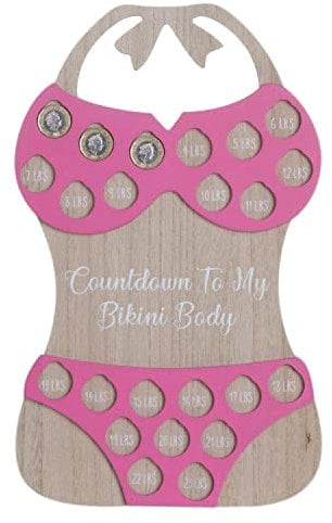 Motivational Reward Fitness Progress Tracker Weight Loss Bikini Body Countdown Plaque. Feel Rewarded Motivated As You Lose Weight