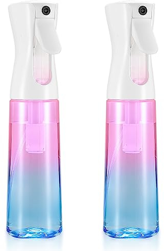 qiwuhai Water Spray Bottle, 2 Pcs 300ml Mist Spray Bottle, Continuous Fine Mist Spray Water Bottles, Refillable Empty Misting Mister Spray Bottle, for Curly Hair Plants Cleaning Barber Hairdressing