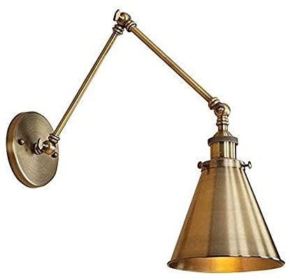 Vintage Adjustable Wall Light Swing Arm Wall Sconce Fitting With Iron Funnel Shade Industrial Bronze Finish Long Arm Wall Lamp Edison E27 Lamp For Kitchen Dining Room Bedroom Restaurants beautiful