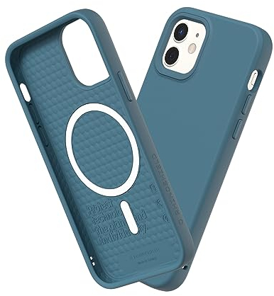 RhinoShield Case kompatibel mit [iPhone 12 mini] | SolidSuit - MagSafe-kompatibel -Stoßdämpfende & schlanke Schutzhülle mit Premium Finish - 3.5 Meter Fallschutz - Ozeanblau