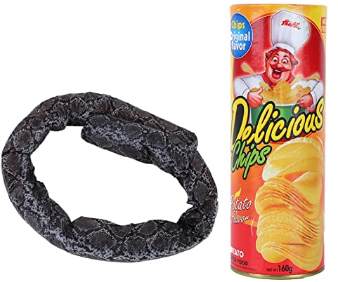 JTLB Chip-Chips-Schlangen-Streich, Lustiges Kniffliges Spielzeug, Kartoffelchip-Frühlingsschlangen-Spielzeug, Streich-Requisiten, Party-Dekoration