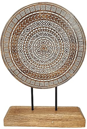VANIYA CRAFTS® Holzgeschnitzte, handgefertigte gravierte Tischdekoration, Tischskulptur, Heimdekoration, Statue für Wohnzimmer, Schlafzimmer, Büro, Schreibtisch, Schränke, Regaldekor (natürliches