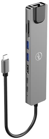 Mobility Lab – Hub Adaptateur USB-C 8 en 1 100W – HDMI, 2 Ports USB-C, 2 Ports USB 3.0, Ethernet, Lecteur de Carte SD et Micro SD – Débit Internet Rapide 10/100/1000 MB/s et HDMI 4K