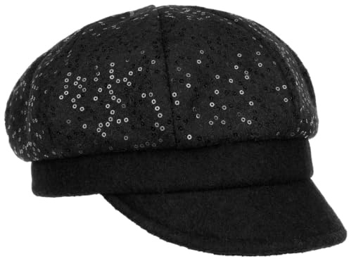 Gebeana Ballonmütze mit Pailletten Newsboy Cap Damencap Schirmmütze Schildmütze Damen - Made in Germany Schirm, Futter Winter Herbst-Winter