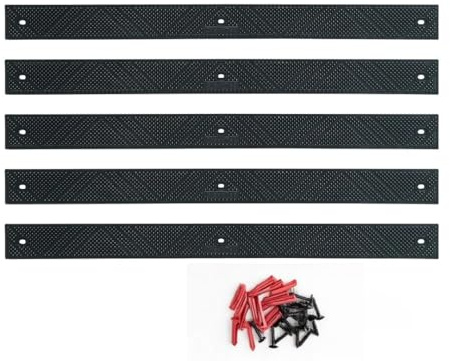 GreenTec 5pk 600mm Black Polypropylene Anti-Slip Decking Strips | Hardwearing polypropylene strips for decking, steps and ramps, fixings included and a 10+ year outdoor lifespan.