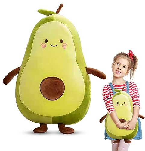KIPIDA Avocado Plüsch Spielzeug, 35cm Kuscheltier Kissen, Fruchtkissen Sofakissen für Kinder Erwachsene Weihnachten Geburtstagsgeschenke