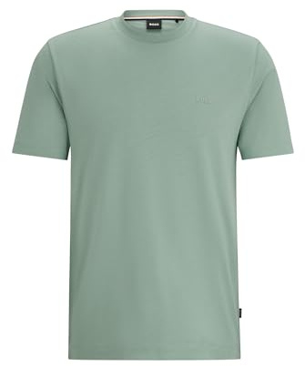 BOSS Herren Thompson 01 T-Shirt aus Baumwoll-Jersey mit Logo-Detail Hellgrün S