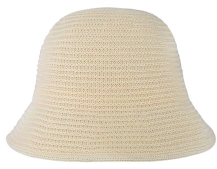 Eigso Womens Beige Sommer Strand im Freien Eimer Hut für Wandern Unisex Vintage Mode Baumwolle Fischerhut für Frau Mann